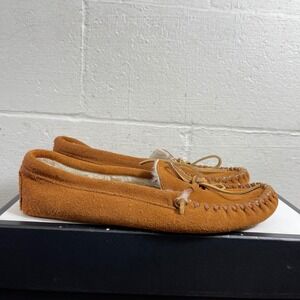 Minnetonka 763 Pile Lined Softsole Slipper Brown Suede Slip On‎ Men's 10 US